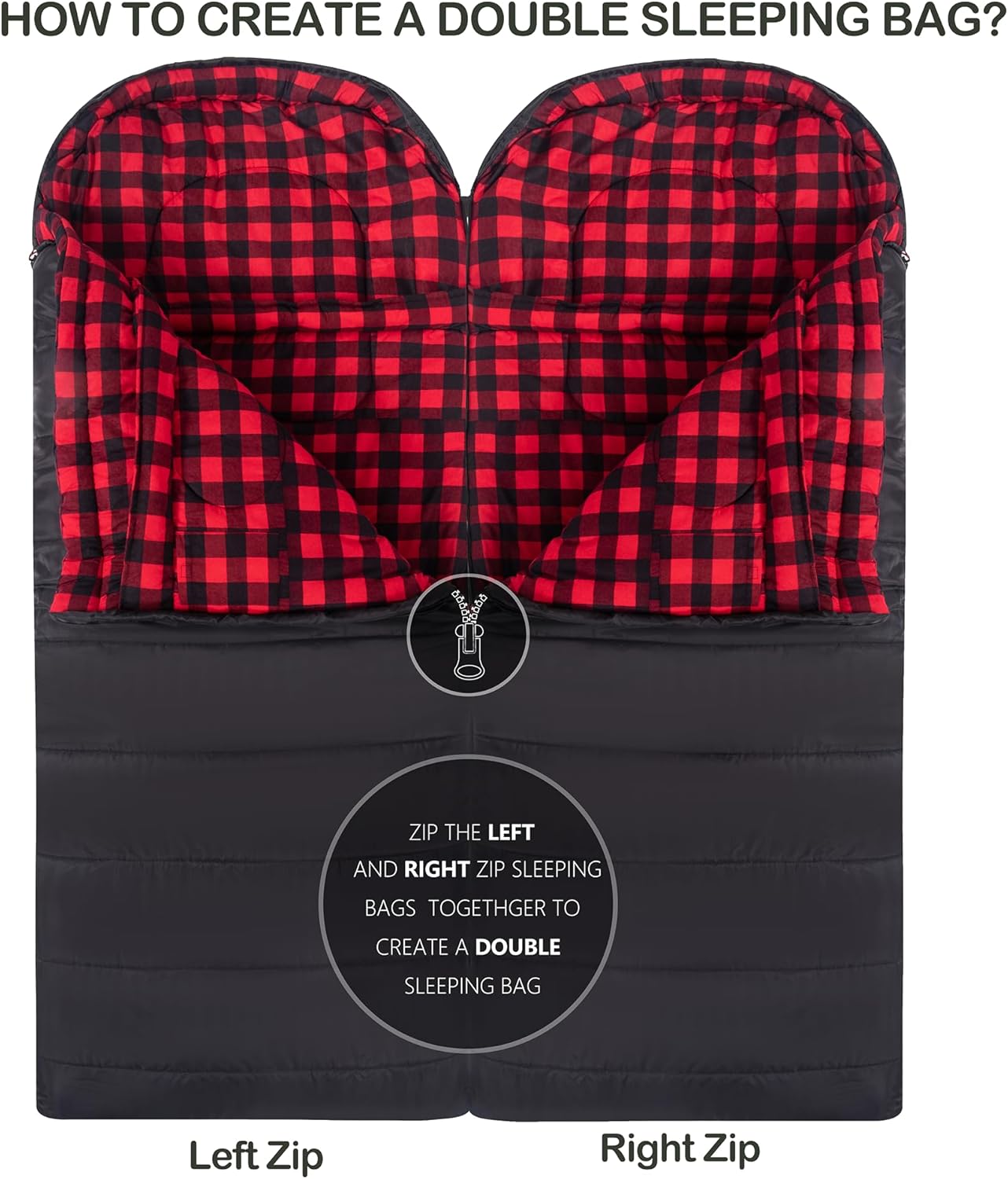 0 Degree Sleeping Bag 100% Cotton Flannel XXL for Adults Big and Tall Cold Weather Winter Zero Degree Camping,Free Compression Sack - Image 5