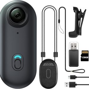 128GB FHD 1080P Mini Body Camera, Wearable Action Body Cam, Thumb Size Hands Free Recording Body Worn Camera, Premium Portable Camcorder Mount Anywhere for Work, Travel, Pet Walking (Black)