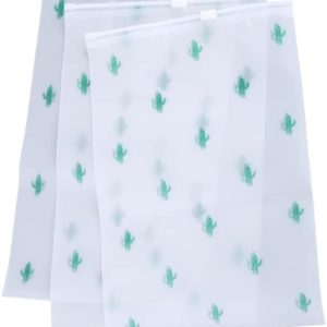 30 Pcs Reusable Travel Storage Bags Frosted Resealable Bags Zipper Poly Bags Plastic Ziplock Bags Luggage Organiser Pouch Space Saver Bags for Clothes Shoes Cactus