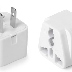 Bates- European Plug Adapter, 2 pc, Travel Adapter, US to Europe Plug Adapter, EU Adapter, Electrical Adapters, Converter Plug