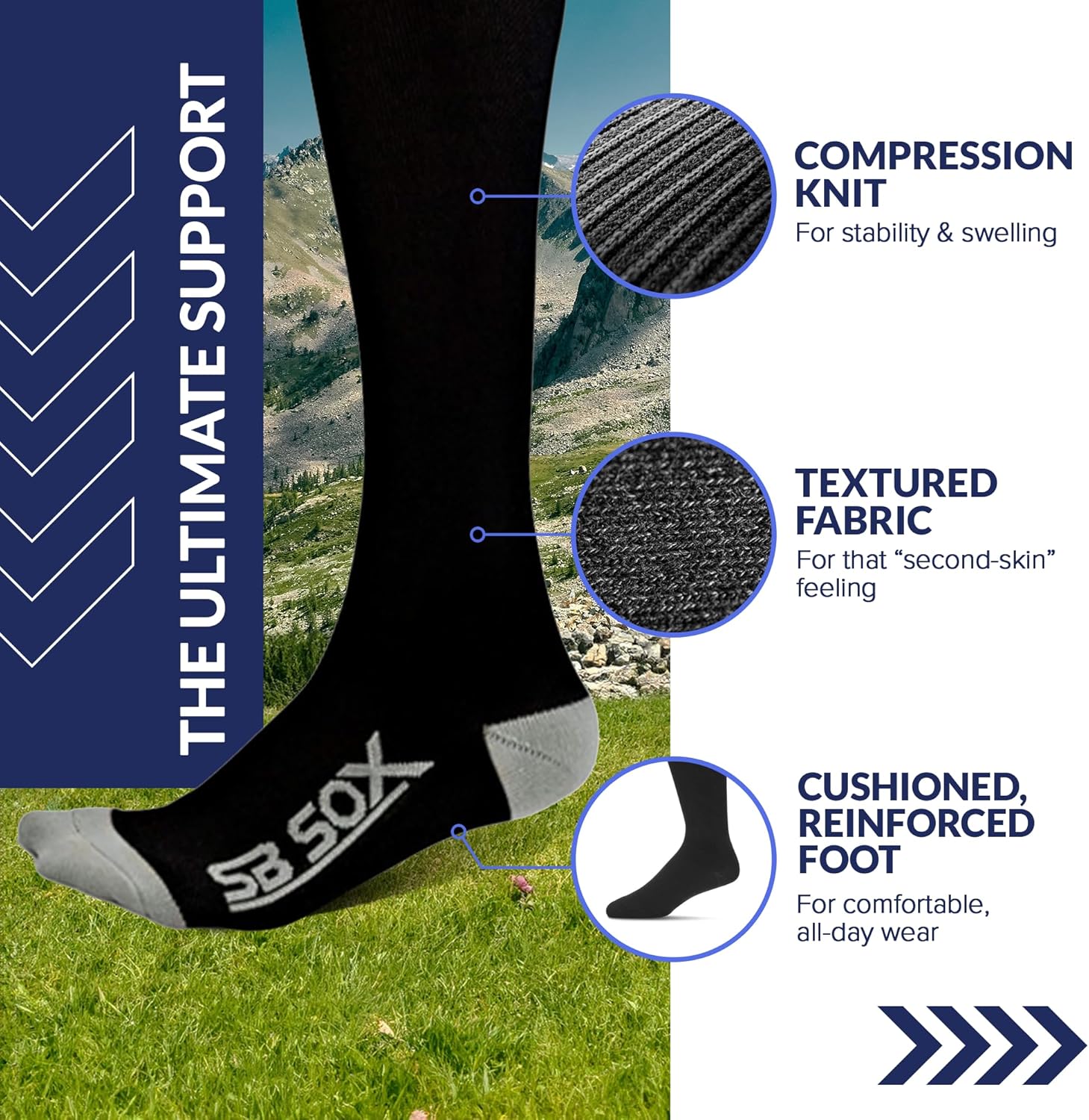 SB SOX Compression Socks (20-30mmHg) for Men & Women – Best Compression Socks for All Day Wear, Better Blood Flow, Swelling! - Image 3