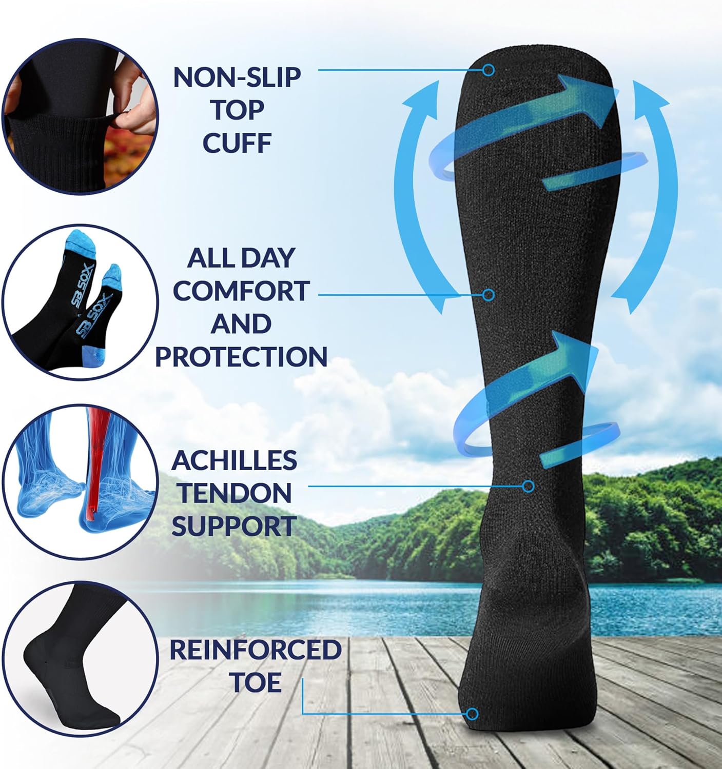 SB SOX Compression Socks (20-30mmHg) for Men & Women – Best Compression Socks for All Day Wear, Better Blood Flow, Swelling! - Image 8